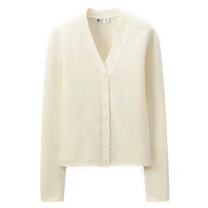 Uniqlo U LemaireCotton Cashmere Ribbed Cardigan Cropped Top